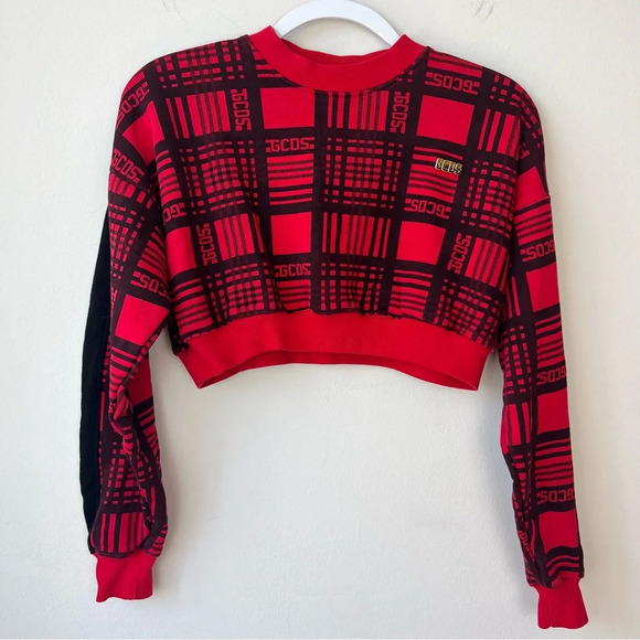 GCDS Red Cropped Sweatshirt - Picture 1 of 9